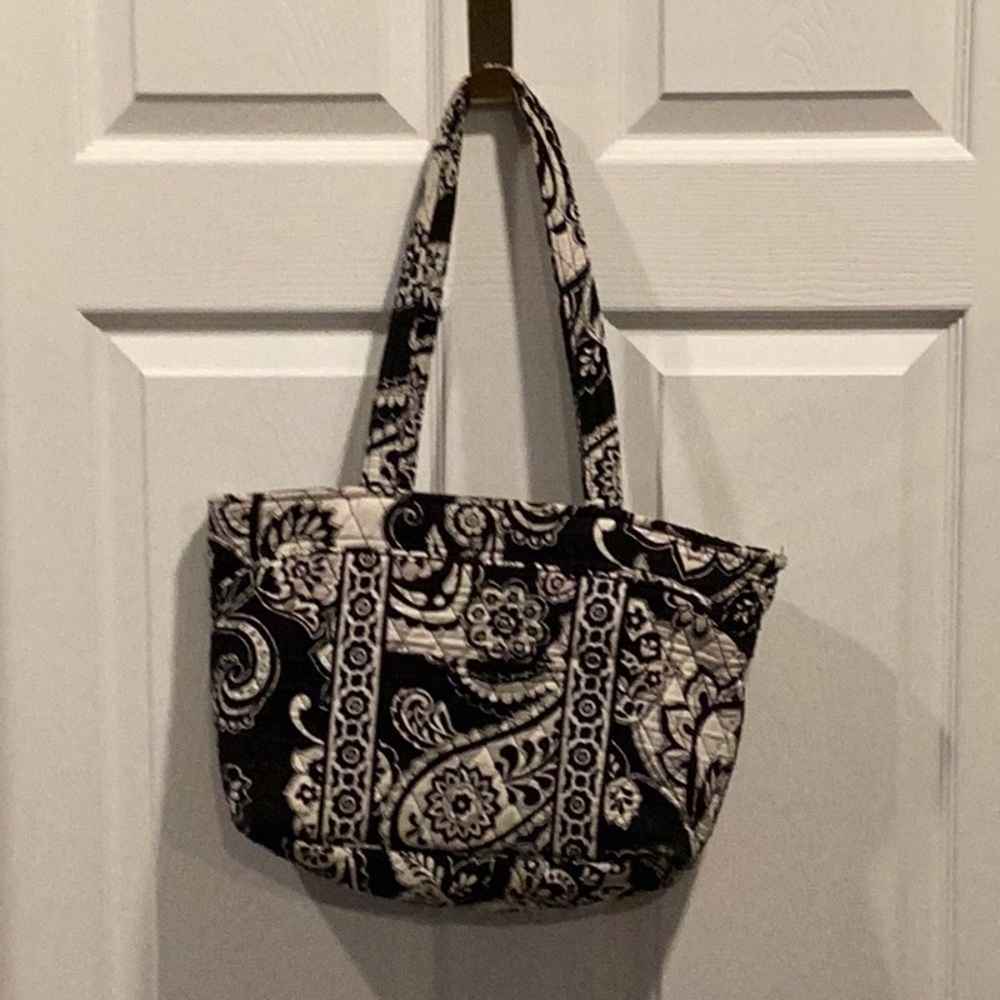 Vera Bradley Black and White Paisley Tote Bag